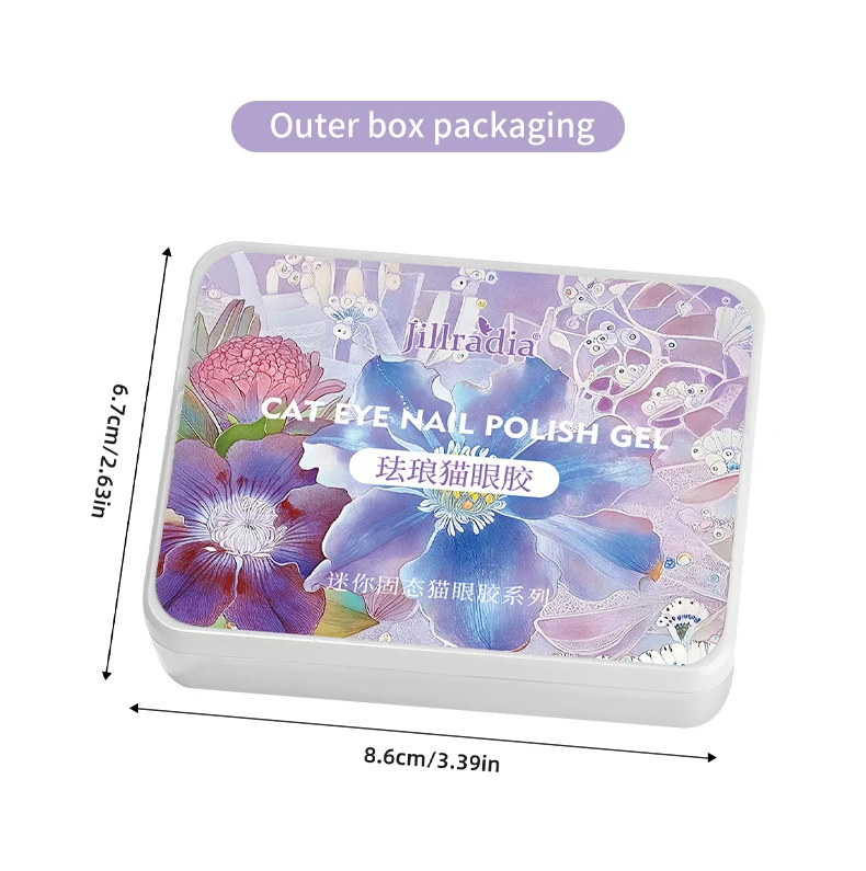 Jillradia 9 Colors Cat Eye Patting Gel Smudge Canned High Saturation Popular Semi-Solid Nail Polish Gel Nail Salon Special