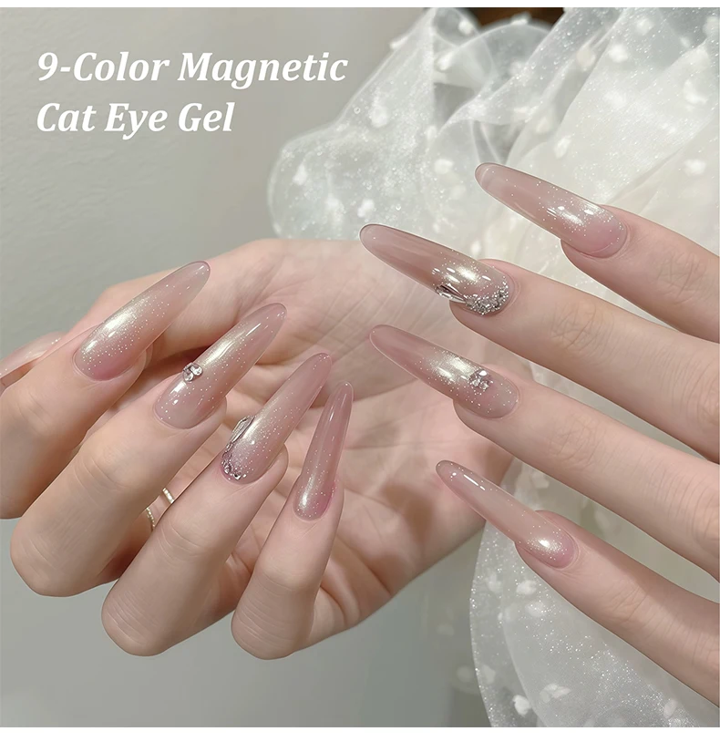 Jillradia 9 Colors Cat Eye Patting Gel Smudge Canned High Saturation Popular Semi-Solid Nail Polish Gel Nail Salon Special