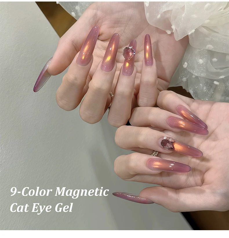 Jillradia 9 Colors Cat Eye Patting Gel Smudge Canned High Saturation Popular Semi-Solid Nail Polish Gel Nail Salon Special