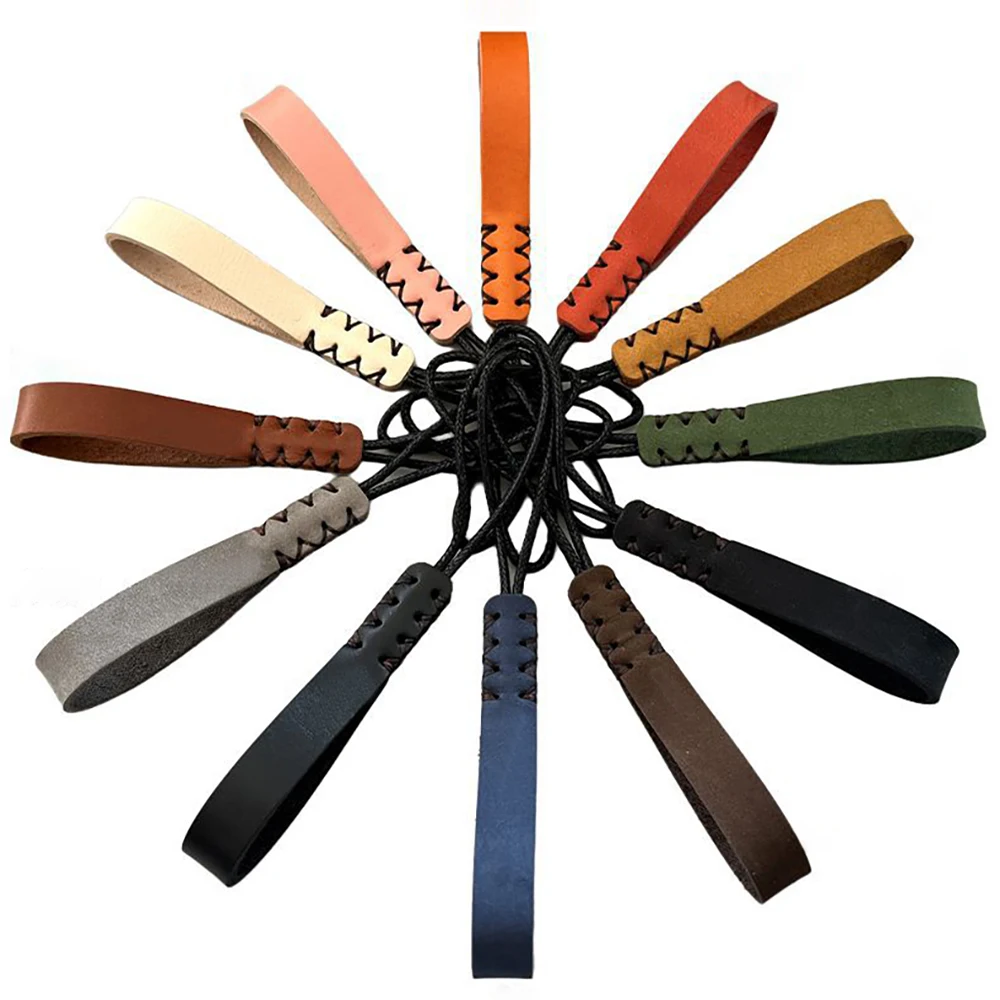 Fashion Handmade Genuine Leather Keychain Cowhide Key Lanyard Pendant Car Key Holder Key Cover Auto Keyring Accessories gift