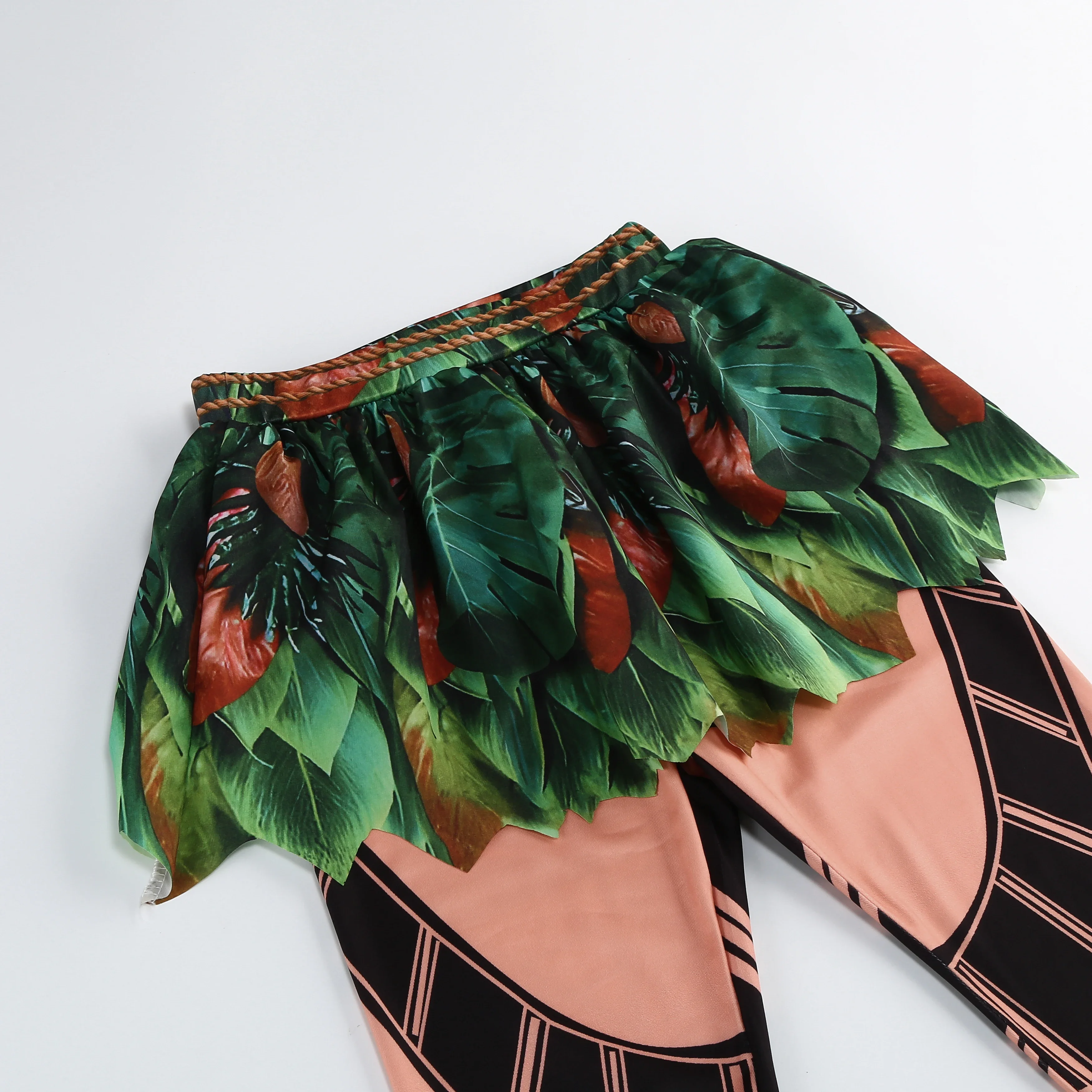 Moana Movie Cartoon characters Maui Kids Boys Costume Maui Tattoo Top+Pants 2Pcs Sets Birthday Children With Fish hook knife