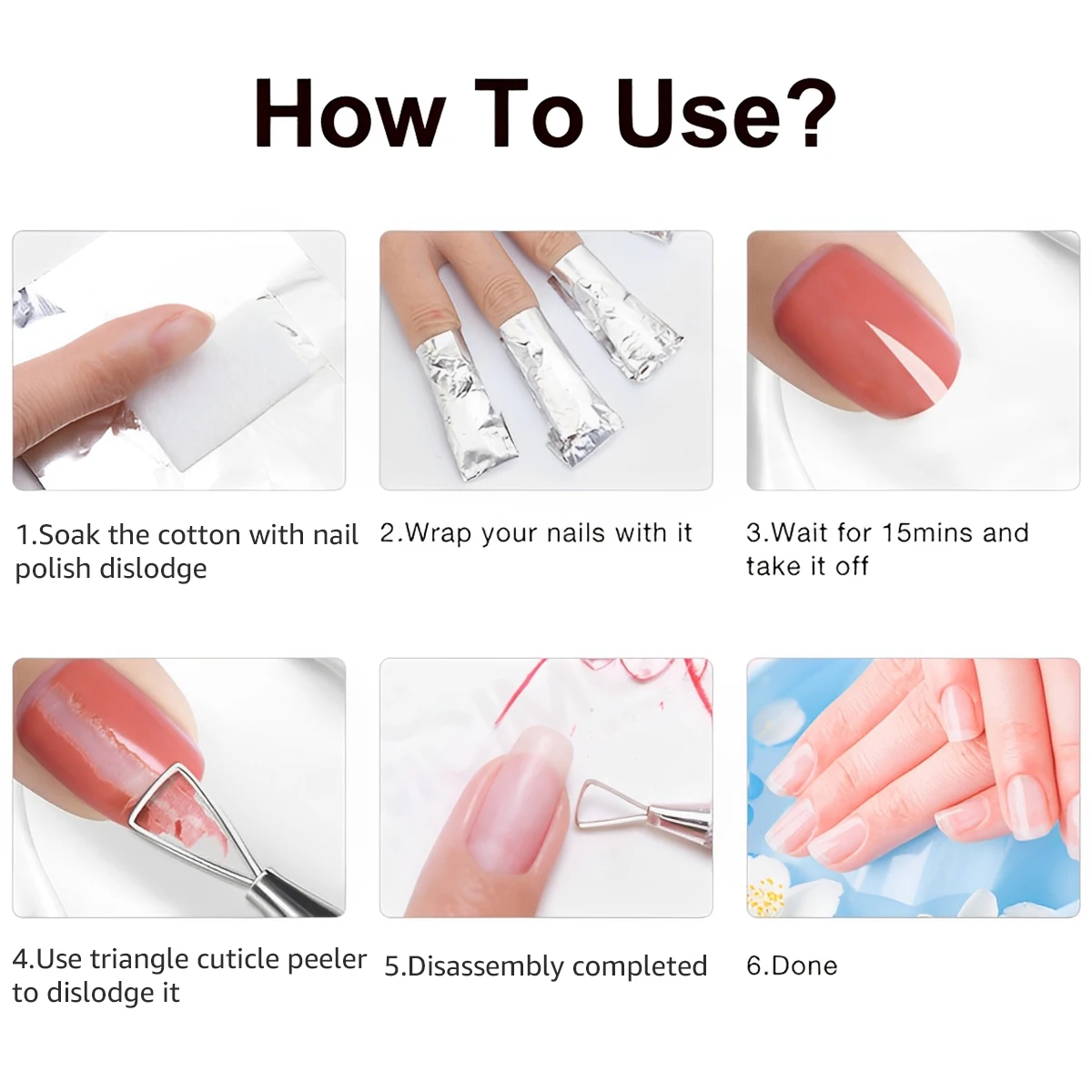 500/1000Pcs Nail Foil Wraps Nail Wraps Remover Tin Foil Nail Wraps Nail Art Soak Off Gel Polish Acrylic Removal for Removing