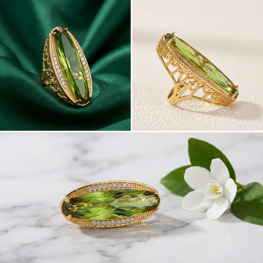 Turkish Sultanite Color-Changing Stone Oval Cut Rings for Women Change Different Colors According to Different Light Sources