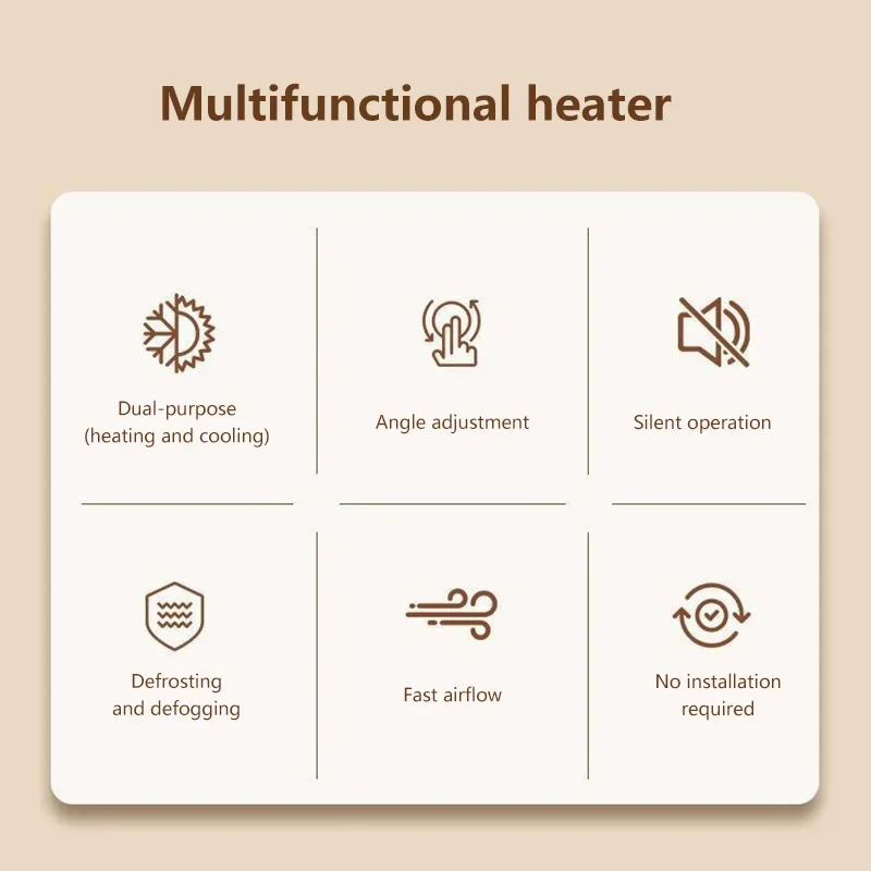 360° Rotation Winter Fast Car Heater 12V/24V Car Heater Fan Large Blowing Area Adjustable Wind Speed Windshield Defogging 2026