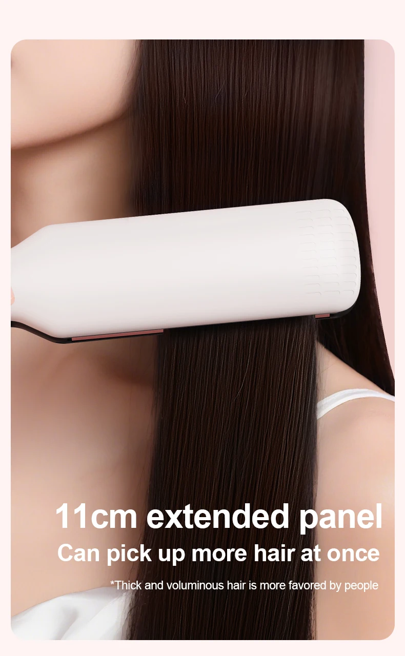 Professional Hair Straightener Curling Iron Ceramic Flat Iron Negative Ion Wide Plate Temperature Adjustable Hair Straightener