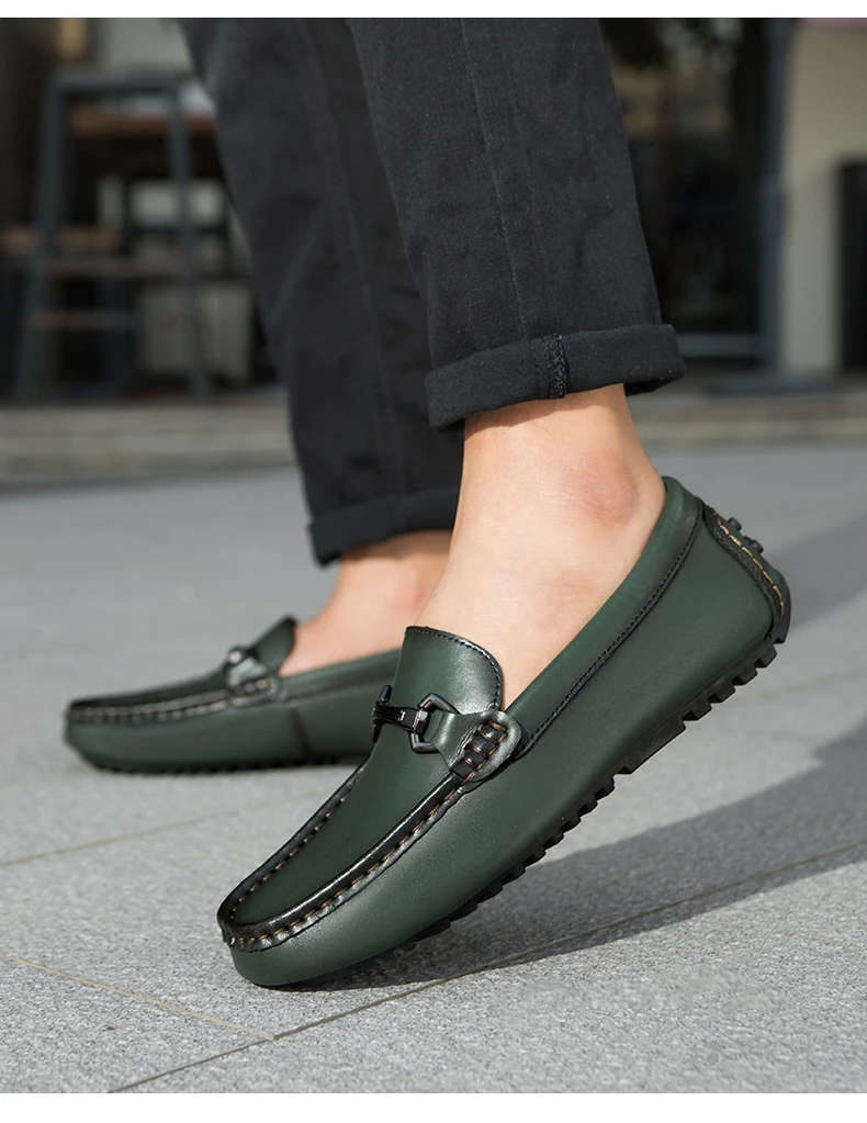Genuine Leather Men Casual Shoes Luxury Brand Mens Loafers Moccasins Breathable Slip on Italian Driving Shoes Chaussure Homme