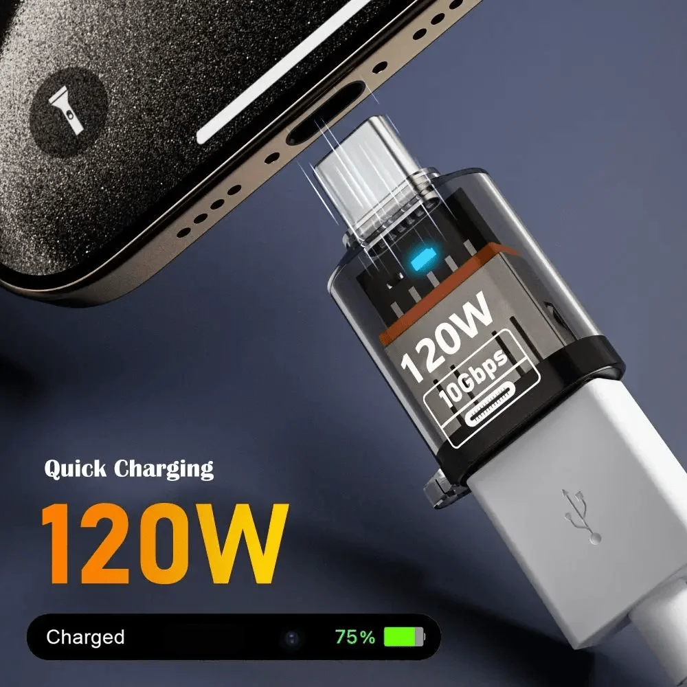 8Pcs 120W USB 3.2 OTG Adapter Female to Type C Male Fast Charging Cable for iPhone 15-17 Samsung Laptop PC - USB-C Connectivity
