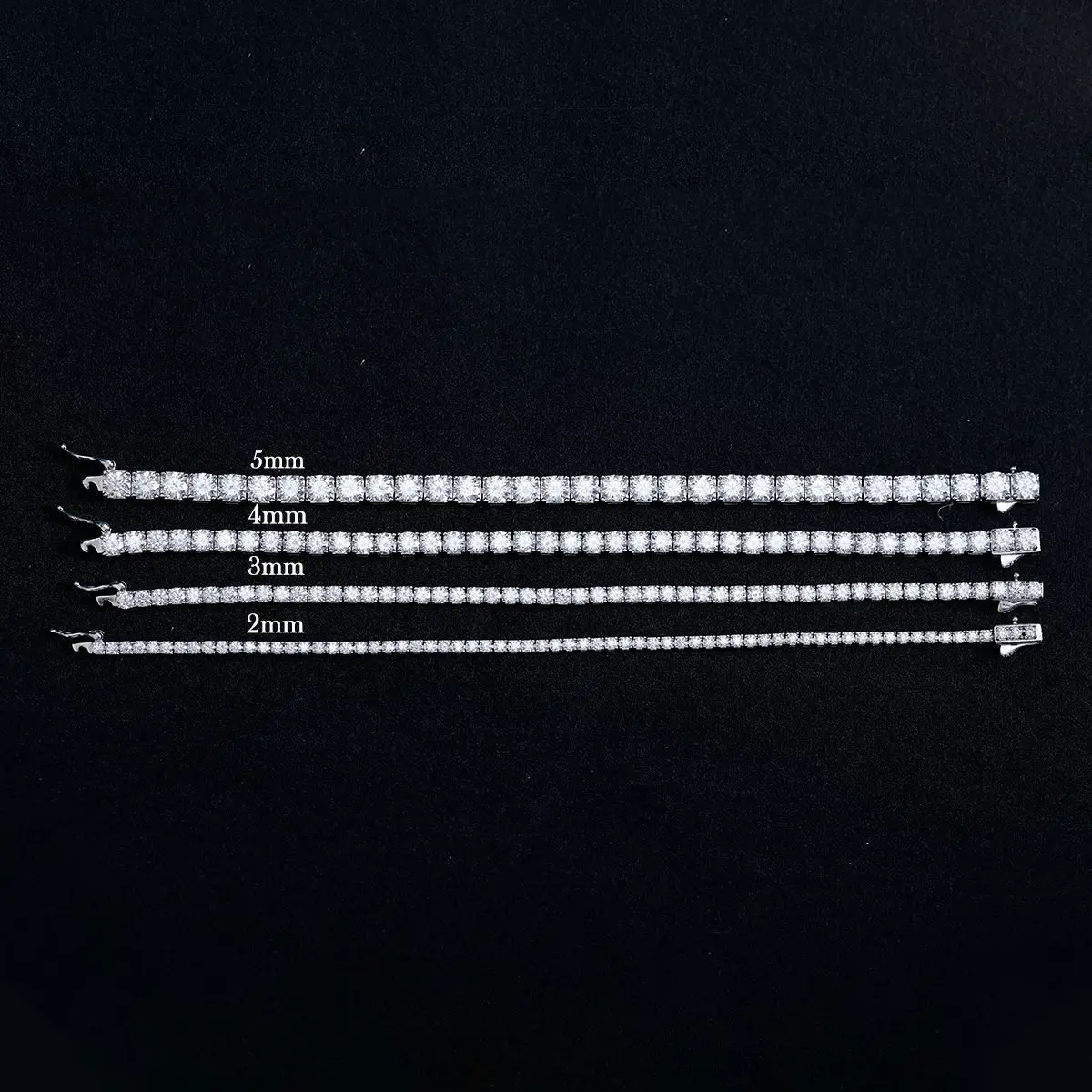 Fashion Simple 3mm 4mm Moissanite Tennis Bracelet Full Diamond GRA 925 Silver Plated 18k Party Jewelry Bracelets for Women Man