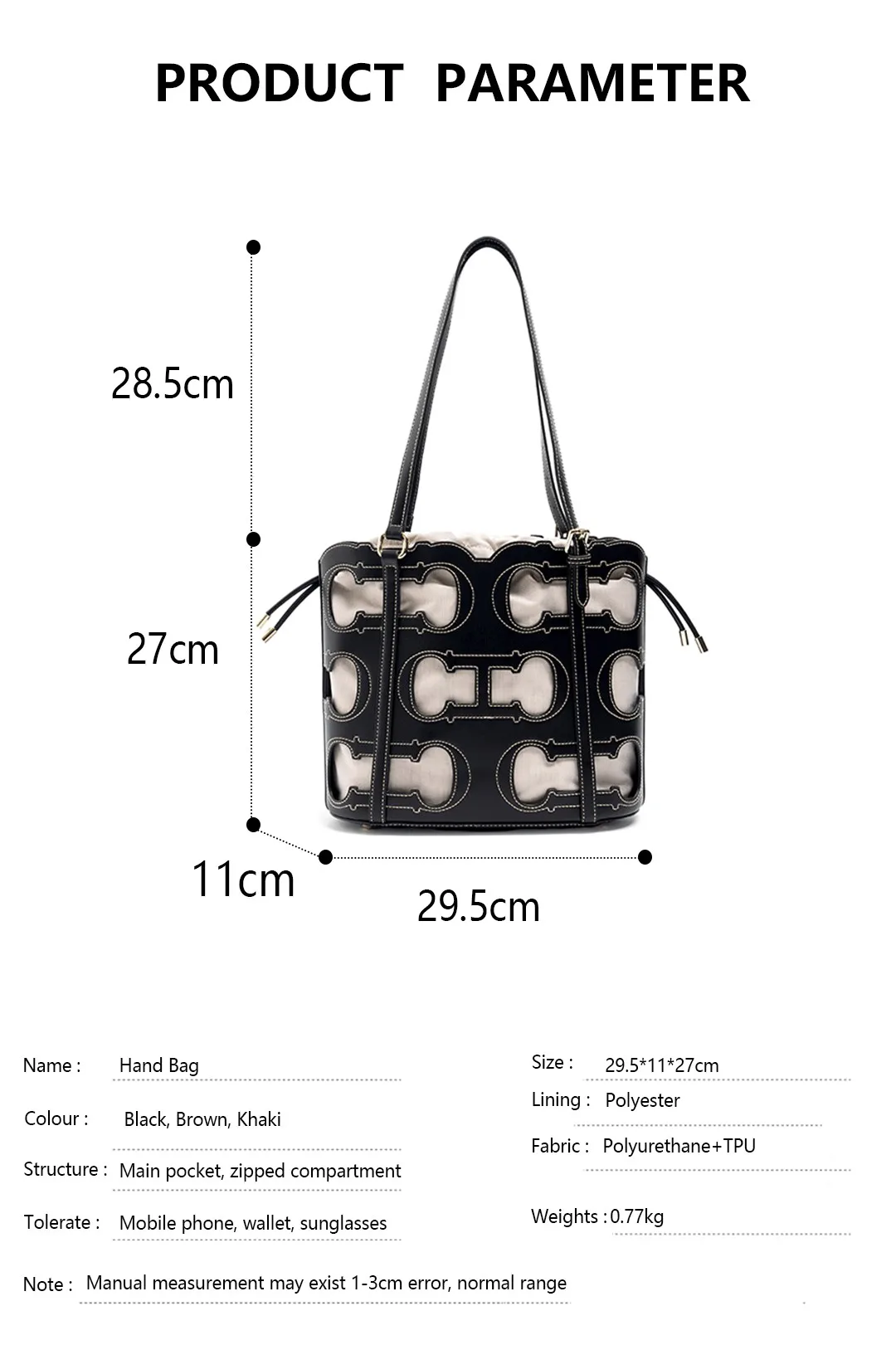 CH High-end Brand Women's Handbag Fashion Hollow 2026 New Large Capacity Simple Shoulder Bag