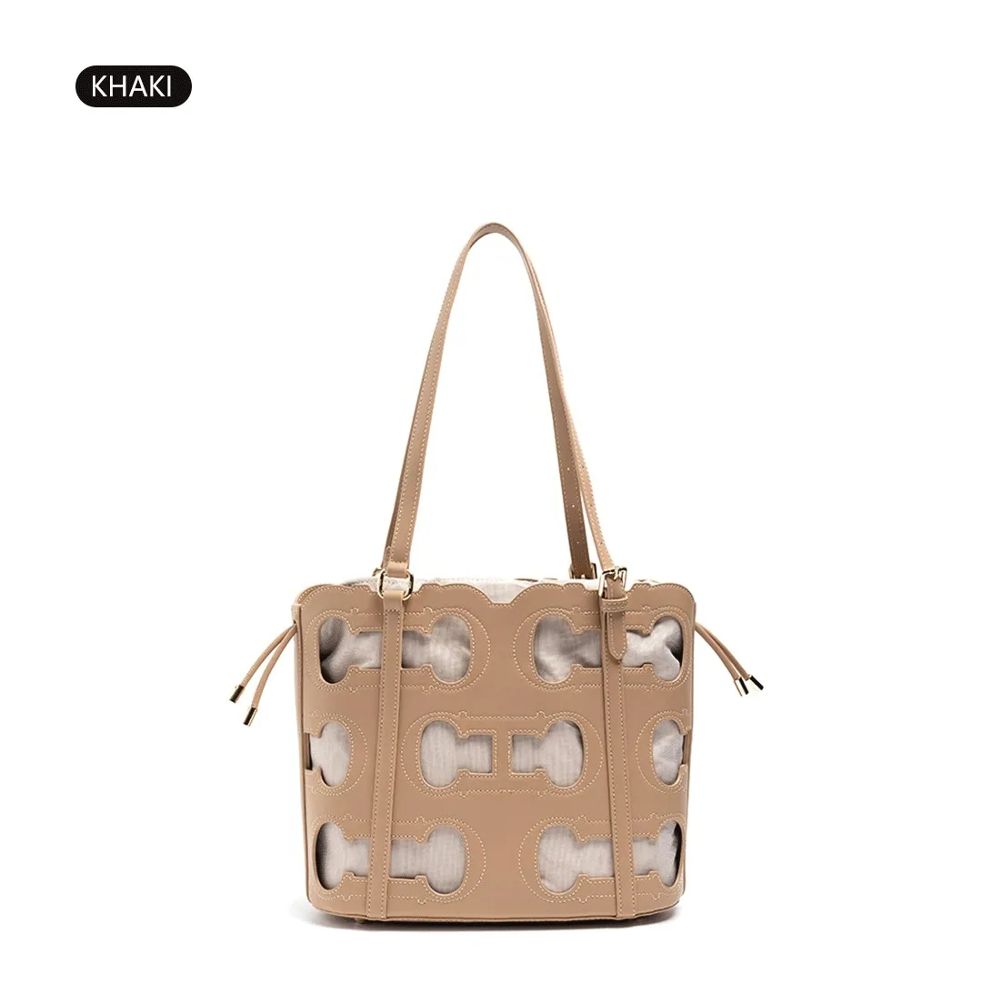 CH High-end Brand Women's Handbag Fashion Hollow 2026 New Large Capacity Simple Shoulder Bag