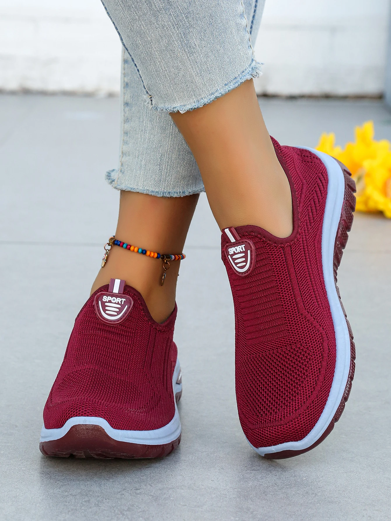 Women's Spring Autumn 2026 Breathable Flying Woven Slip‑On Sneakers Sale Casual Ladies Footwear Sports Shoes Free Shipping