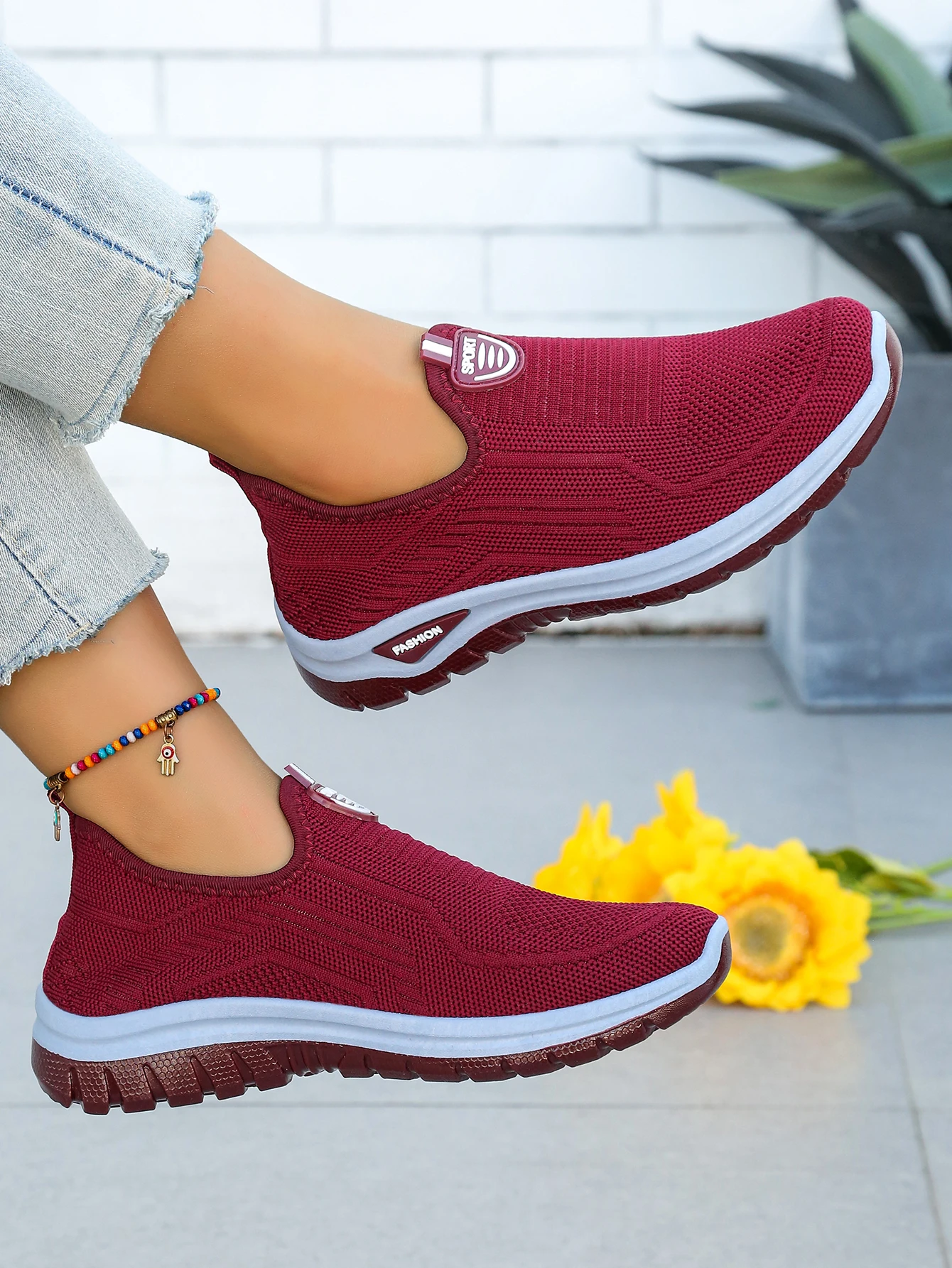 Women's Spring Autumn 2026 Breathable Flying Woven Slip‑On Sneakers Sale Casual Ladies Footwear Sports Shoes Free Shipping