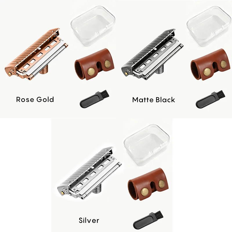 Shavcooo Glide Pro 4D Stainless Steel Safety Razor Eco-friendly Dual Half Shaving Shaver for Men Women Gift Kit with Travel Box