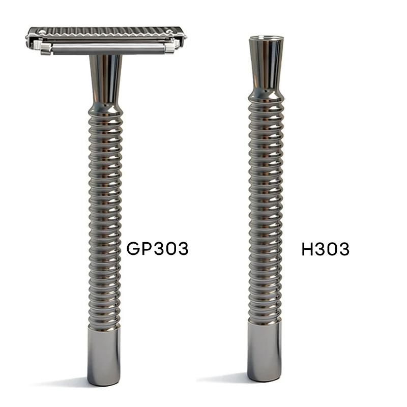 Shavcooo Glide Pro 4D Stainless Steel Safety Razor Eco-friendly Dual Half Shaving Shaver for Men Women Gift Kit with Travel Box