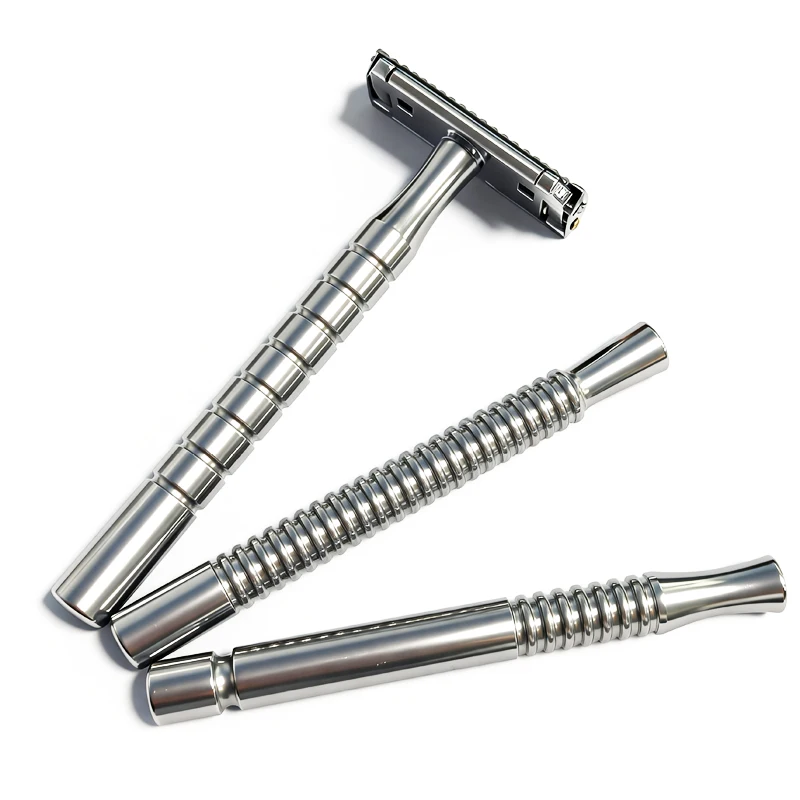 Shavcooo Glide Pro 4D Stainless Steel Safety Razor Eco-friendly Dual Half Shaving Shaver for Men Women Gift Kit with Travel Box