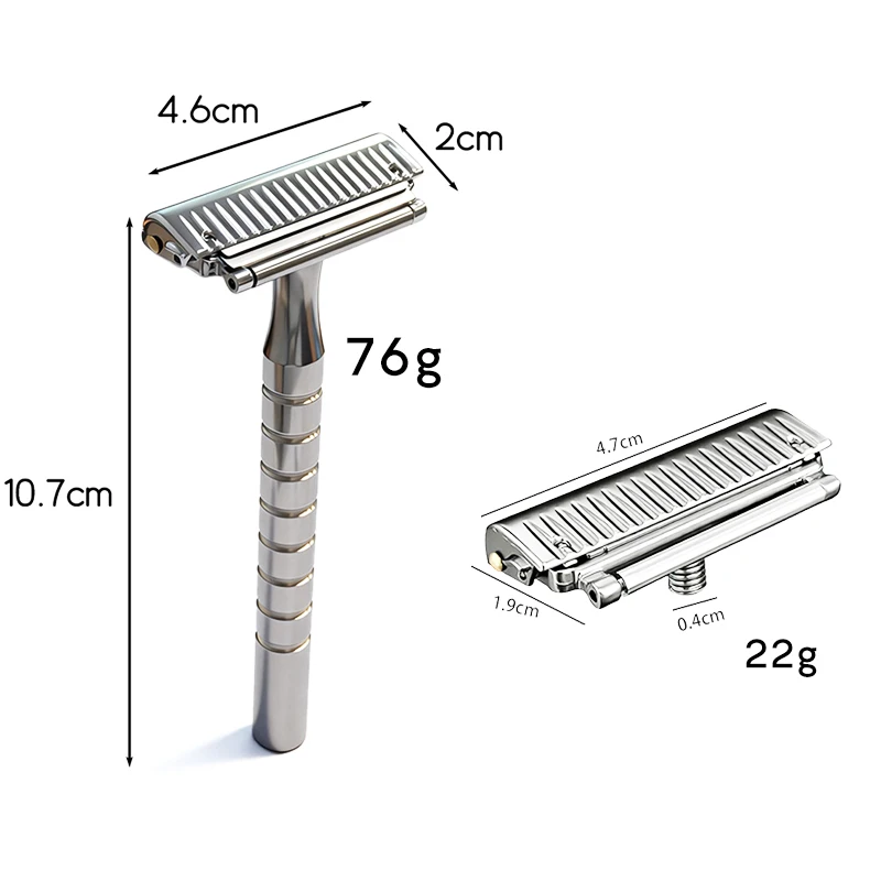 Shavcooo Glide Pro 4D Stainless Steel Safety Razor Eco-friendly Dual Half Shaving Shaver for Men Women Gift Kit with Travel Box