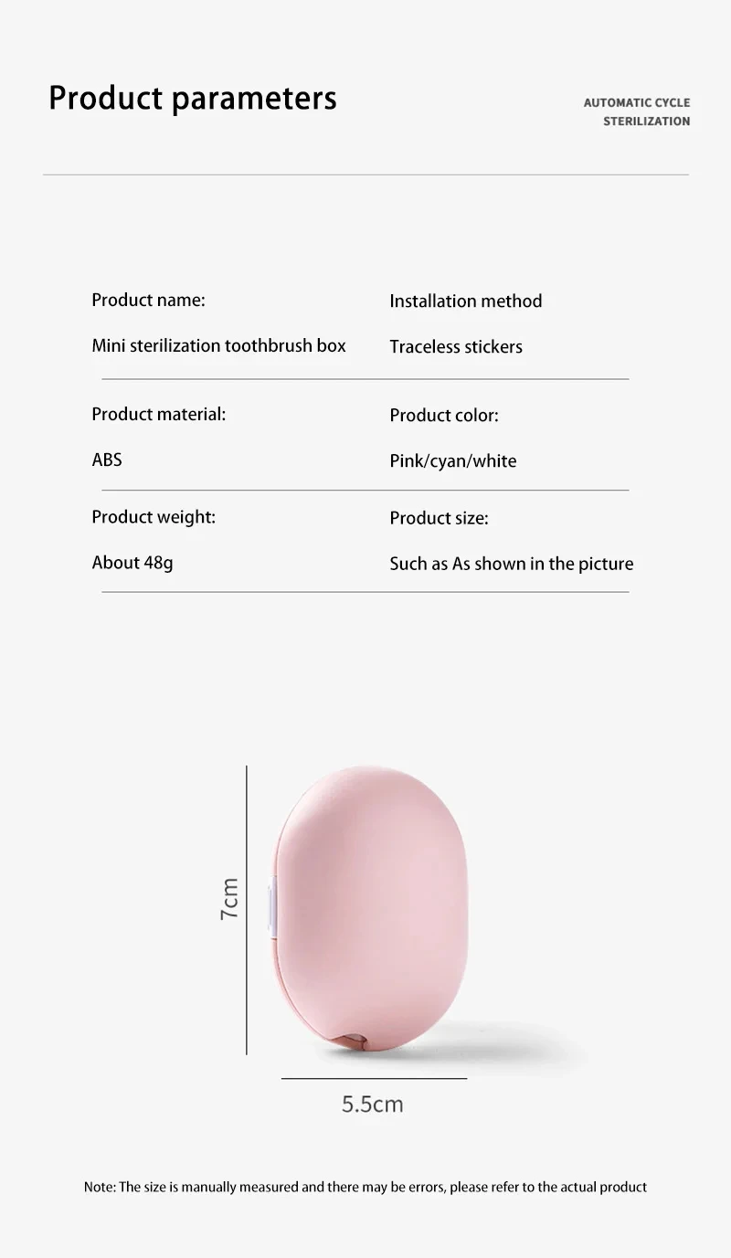  Portable Travel Toothbrush Sterilizer Home Bathroom Toothbrush UV Sterilization Toothbrush Box Holder USB Rechargeable