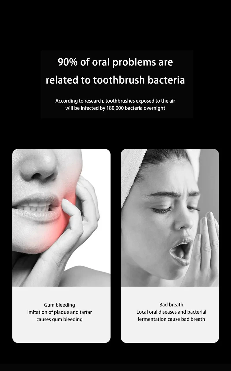  Portable Travel Toothbrush Sterilizer Home Bathroom Toothbrush UV Sterilization Toothbrush Box Holder USB Rechargeable