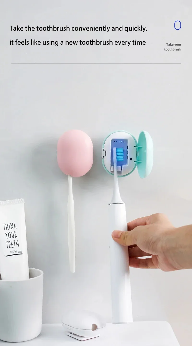  Portable Travel Toothbrush Sterilizer Home Bathroom Toothbrush UV Sterilization Toothbrush Box Holder USB Rechargeable