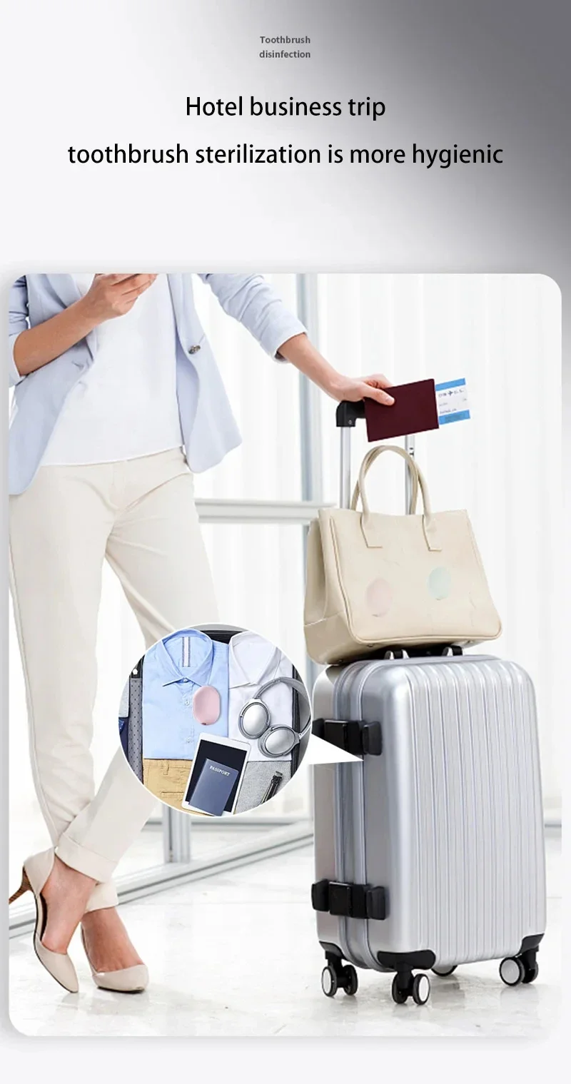  Portable Travel Toothbrush Sterilizer Home Bathroom Toothbrush UV Sterilization Toothbrush Box Holder USB Rechargeable