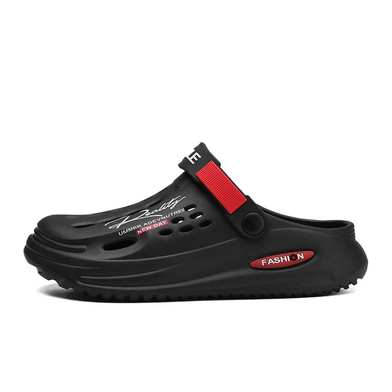 Men's Slippers EVA Hole Mens Mules Non-Slip Slippers Thick Soft Platform Slide Fashion Comfortable Men's Sandals Summer Shoes