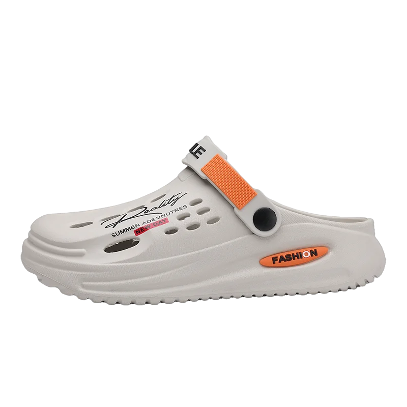 Men's Slippers EVA Hole Mens Mules Non-Slip Slippers Thick Soft Platform Slide Fashion Comfortable Men's Sandals Summer Shoes
