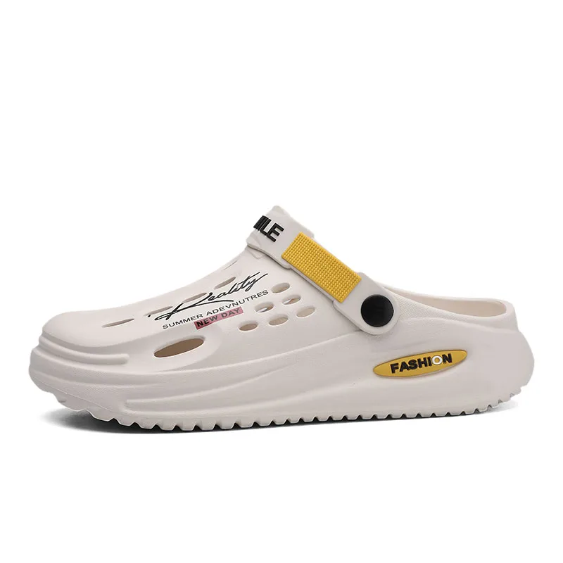 Men's Slippers EVA Hole Mens Mules Non-Slip Slippers Thick Soft Platform Slide Fashion Comfortable Men's Sandals Summer Shoes