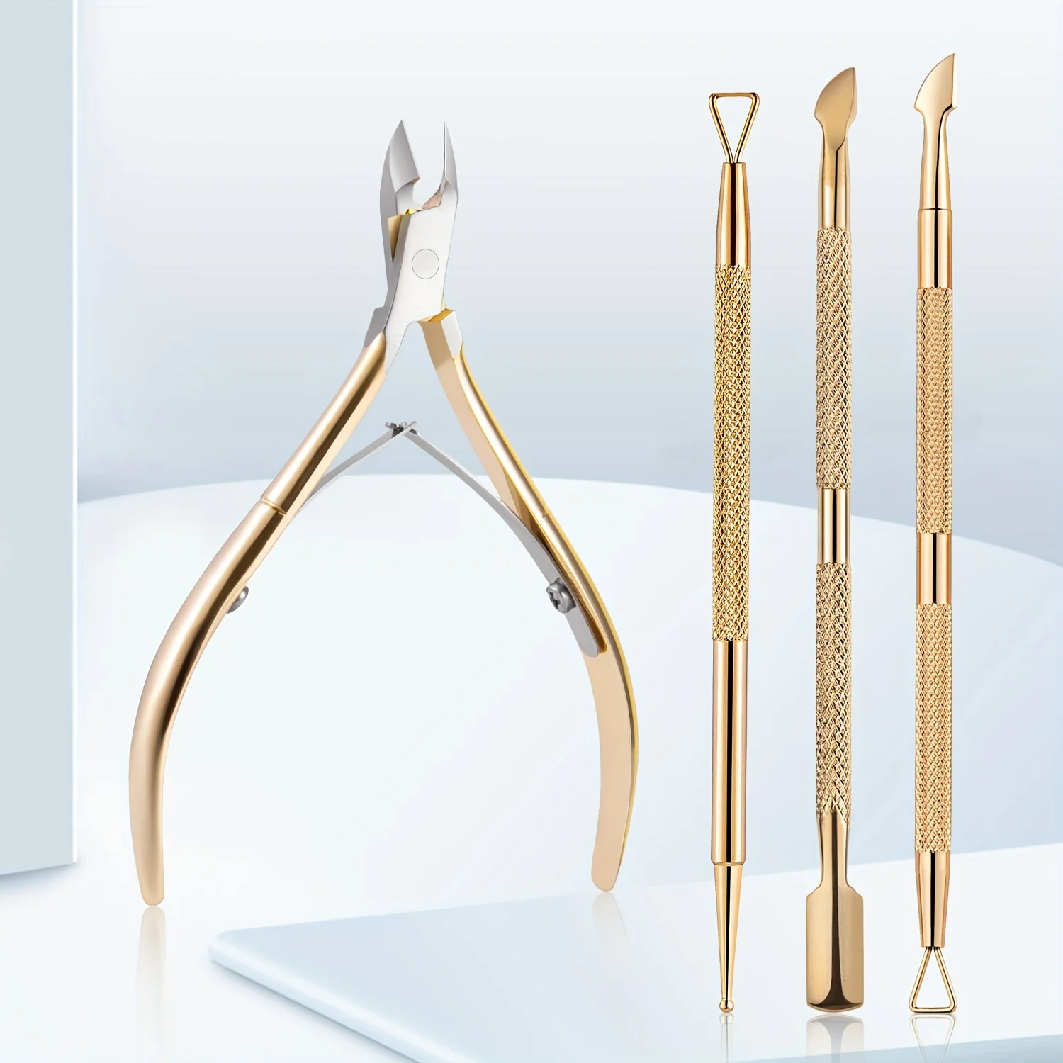 Stainless Steel Dead Skin Scissors Set Stainless Steel Cuticle Clippers Nail Cuticle Pusher Set Removal Nail Removal Nail Gel