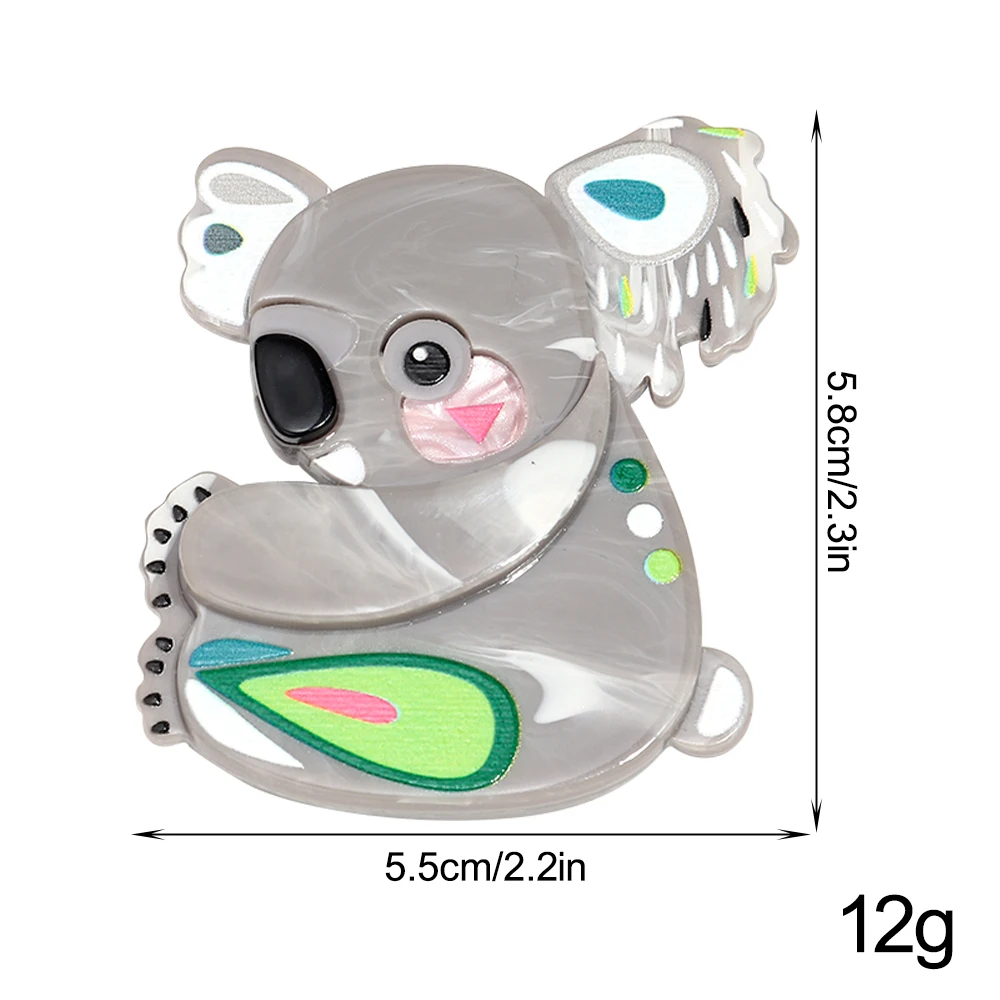 Funny Acrylic Cartoon Animals Koala Badge Brooches for Women Adorable Resin Splicing Brooch Pins Clothing Jewelry Gifts