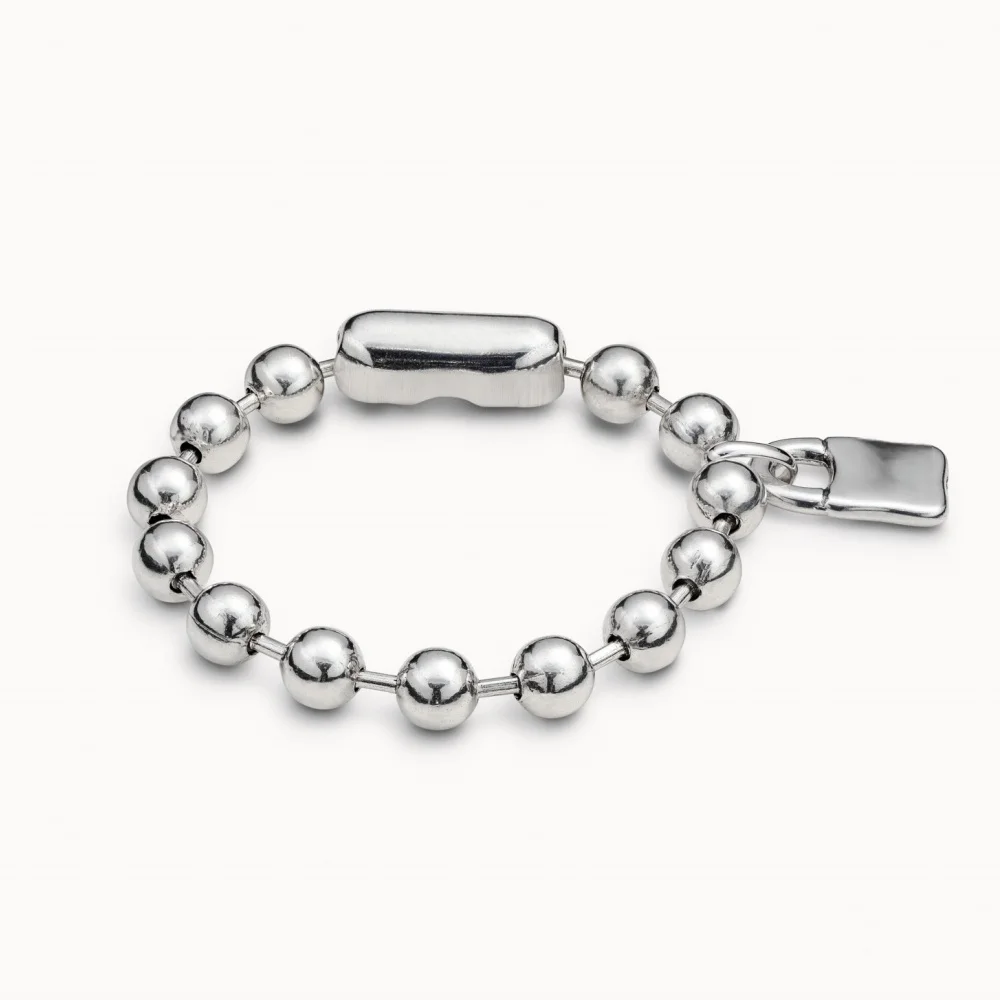 2025 autumn neutral and cool style gold silver padlock round bead bracelet no gender accessories fashion gift