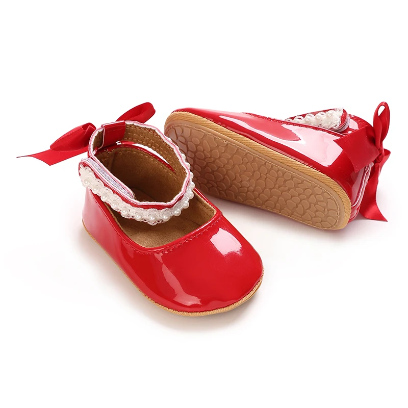 Baby girl princess shoes birthday shoes 0-18 months baby walking shoes soft soled bow shoes