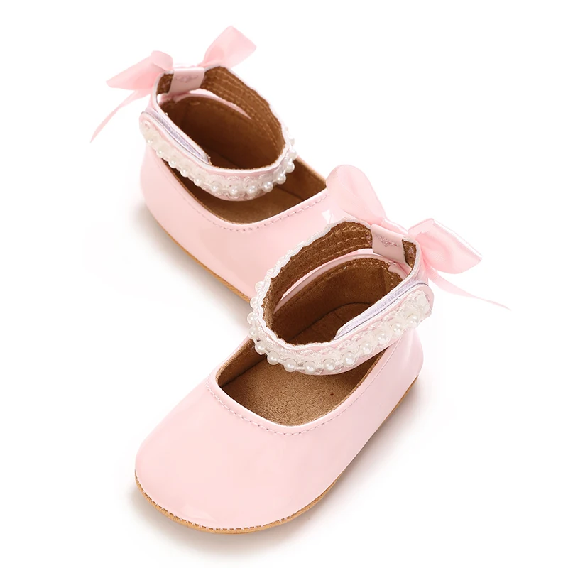 Baby girl princess shoes birthday shoes 0-18 months baby walking shoes soft soled bow shoes