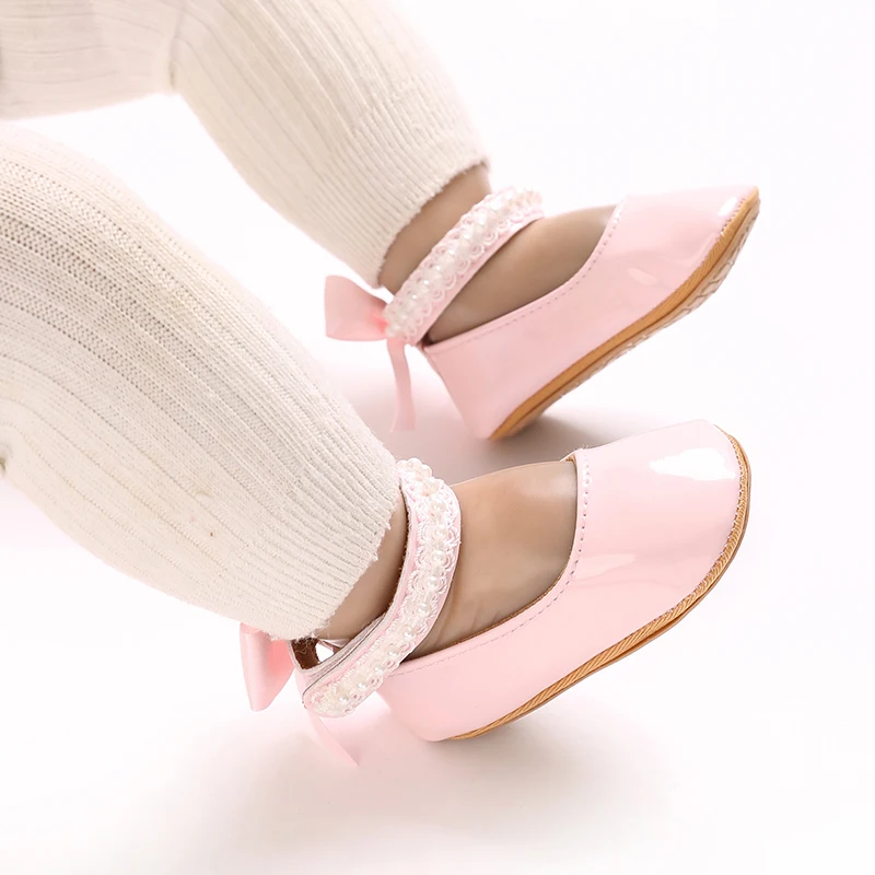 Baby girl princess shoes birthday shoes 0-18 months baby walking shoes soft soled bow shoes