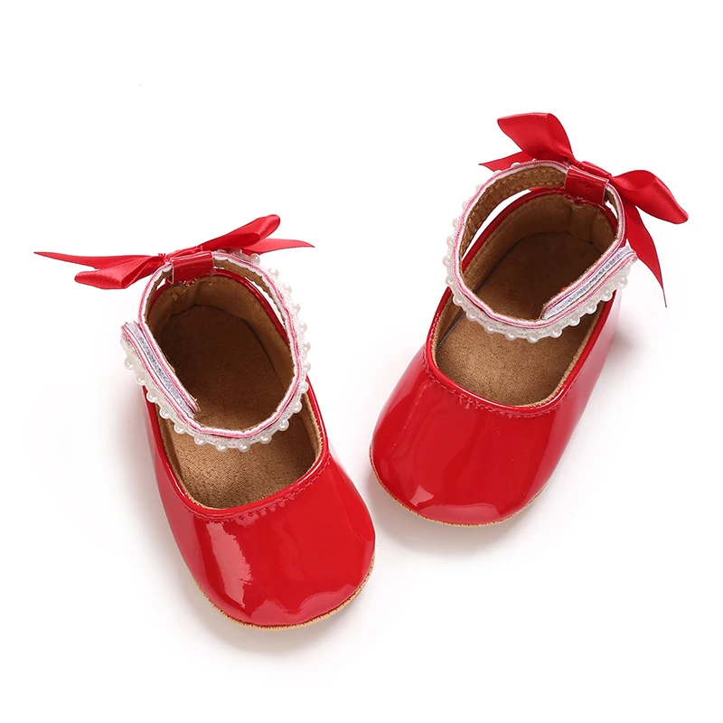 Baby girl princess shoes birthday shoes 0-18 months baby walking shoes soft soled bow shoes