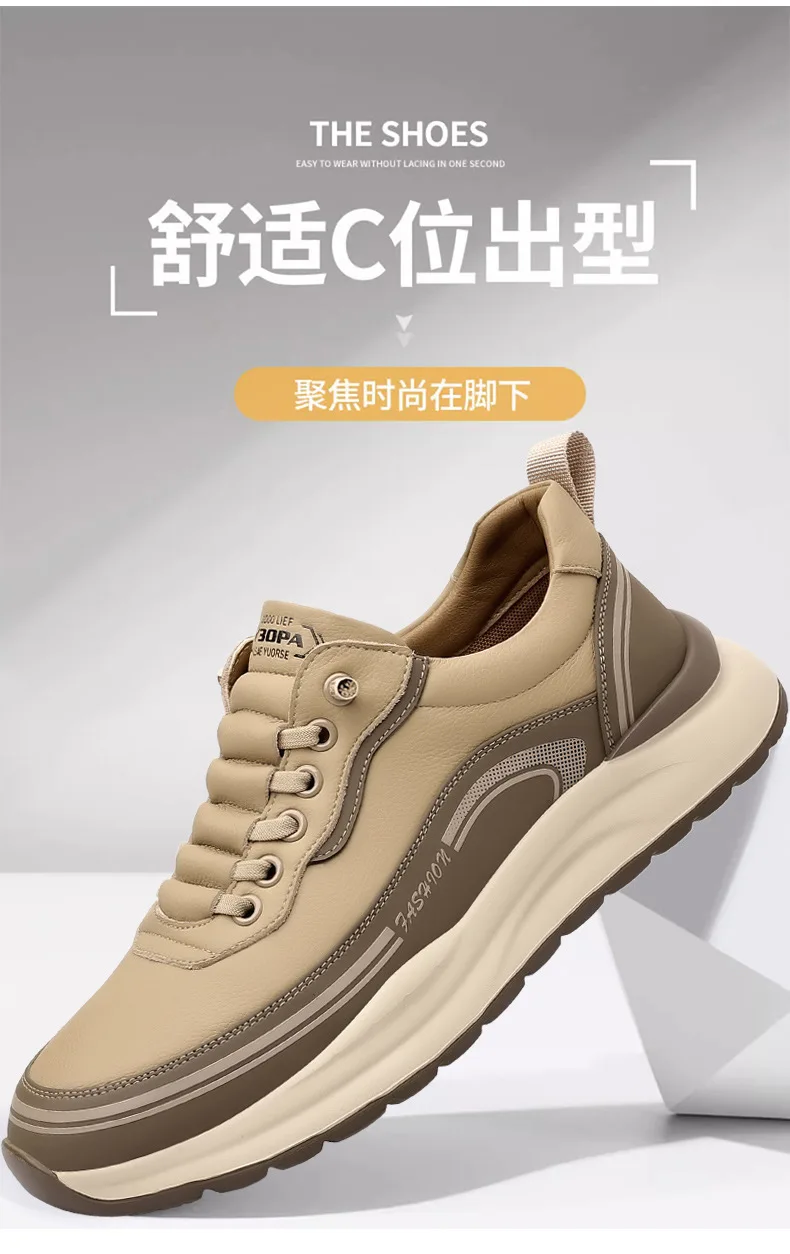 Mens Leather Slip On Loafers Comfortable Breathable Lightweight Non Slip Waterproof Casual Shoes for Wholesale