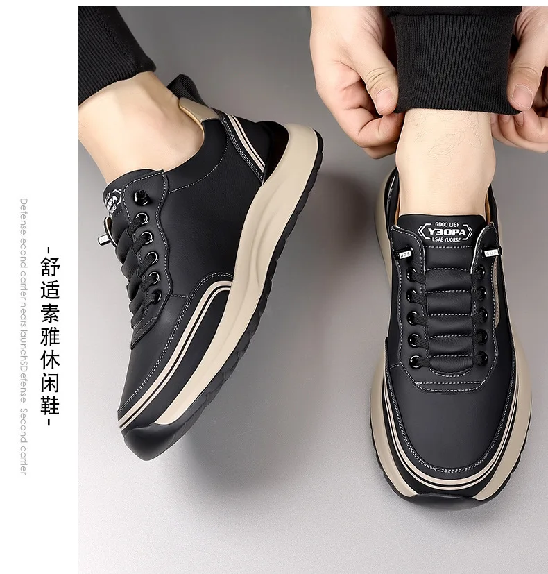 Mens Leather Slip On Loafers Comfortable Breathable Lightweight Non Slip Waterproof Casual Shoes for Wholesale
