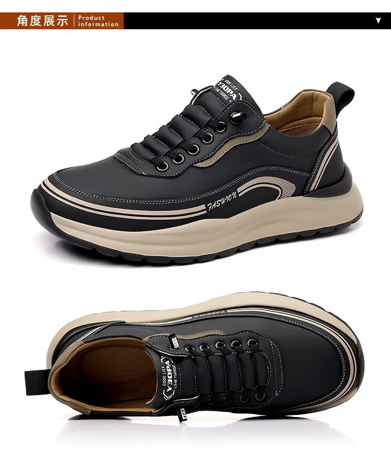 Mens Leather Slip On Loafers Comfortable Breathable Lightweight Non Slip Waterproof Casual Shoes for Wholesale