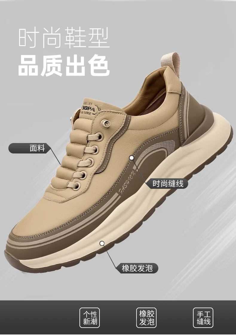Mens Leather Slip On Loafers Comfortable Breathable Lightweight Non Slip Waterproof Casual Shoes for Wholesale