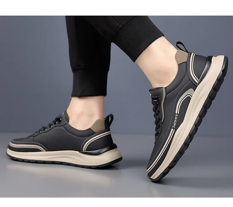 Mens Leather Slip On Loafers Comfortable Breathable Lightweight Non Slip Waterproof Casual Shoes for Wholesale
