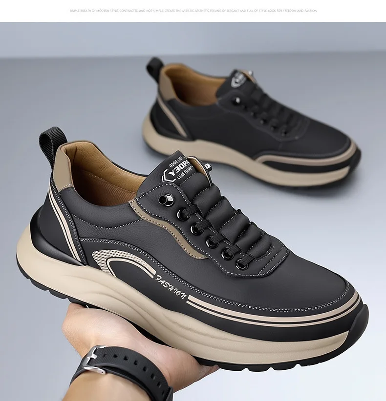Mens Leather Slip On Loafers Comfortable Breathable Lightweight Non Slip Waterproof Casual Shoes for Wholesale