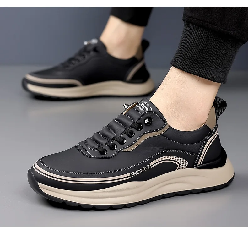 Mens Leather Slip On Loafers Comfortable Breathable Lightweight Non Slip Waterproof Casual Shoes for Wholesale