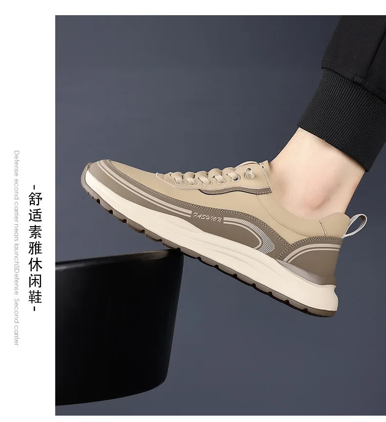 Mens Leather Slip On Loafers Comfortable Breathable Lightweight Non Slip Waterproof Casual Shoes for Wholesale
