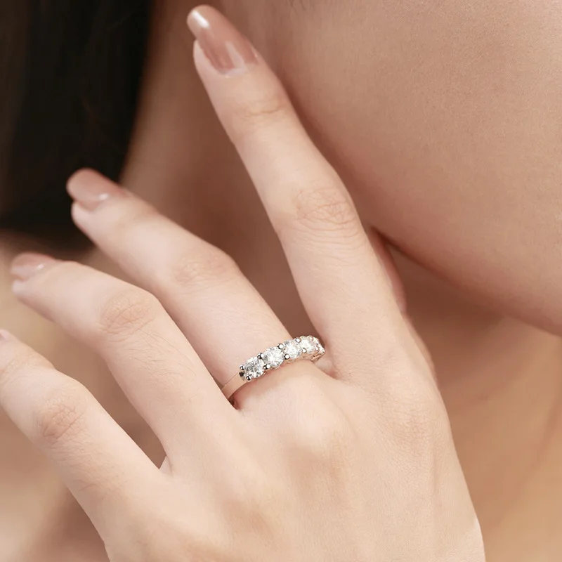 Promotion 100% Authentic Moissanite and Cubic Zirconia Unisex Ring S925 Silver Ring D VVS1 Luxury Sparkle for Men and Women