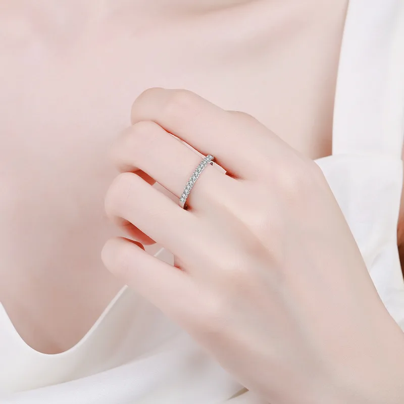 Promotion 100% Authentic Moissanite and Cubic Zirconia Unisex Ring S925 Silver Ring D VVS1 Luxury Sparkle for Men and Women