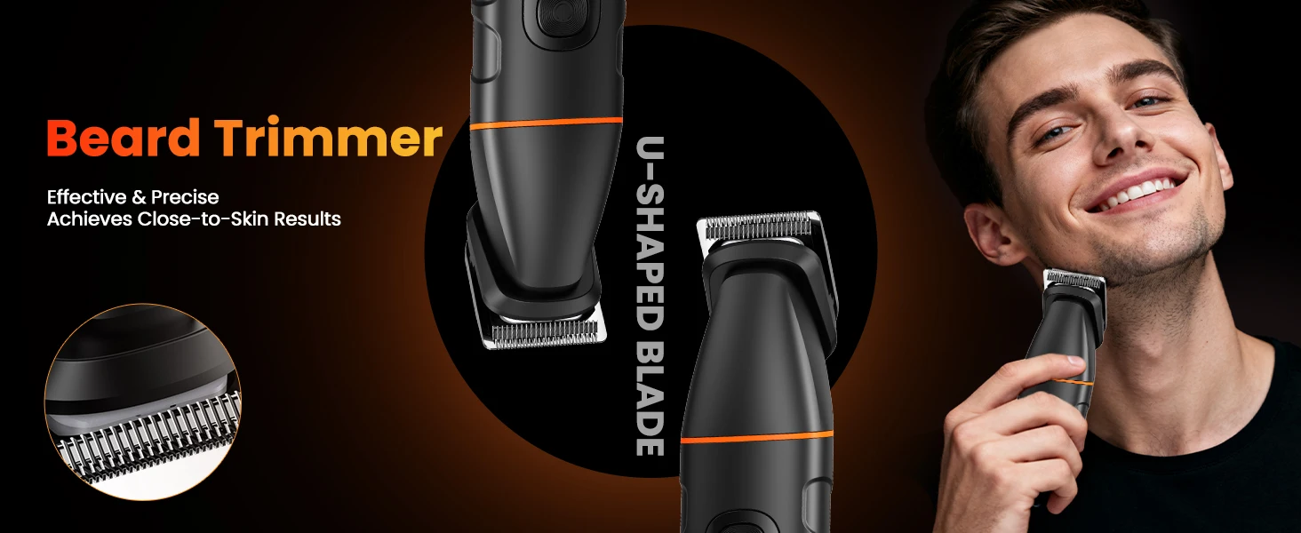 MAXGROOM Manscape Body Hair Trimmer 4 in 1 IPX6 Waterproof Pubic & Groin Shave Electric Grooming Kit for Men Nose Beard Trimmer