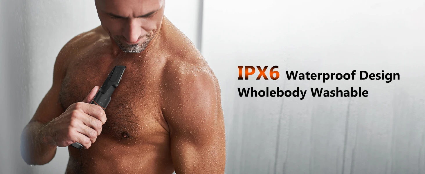 MAXGROOM Manscape Body Hair Trimmer 4 in 1 IPX6 Waterproof Pubic & Groin Shave Electric Grooming Kit for Men Nose Beard Trimmer