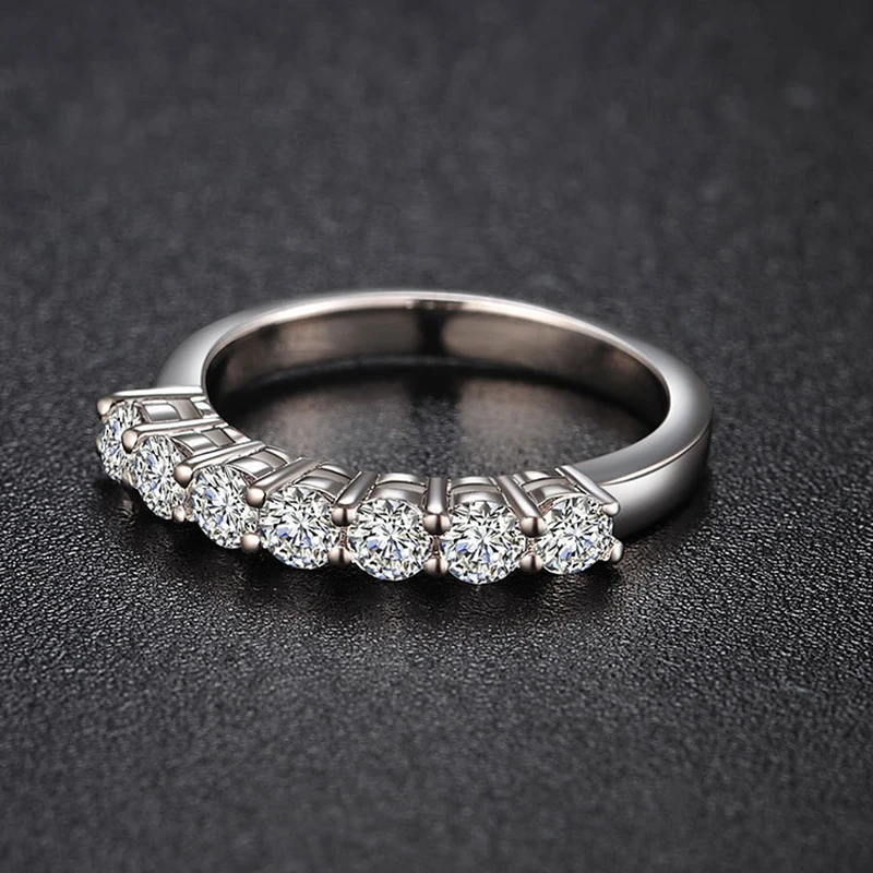 Pass Diamond Tester Moissanite Ring And Zircon Unisex Rings 100% Real S925 Silver Ring For Men and Women Luxury Brilliant D VVS1