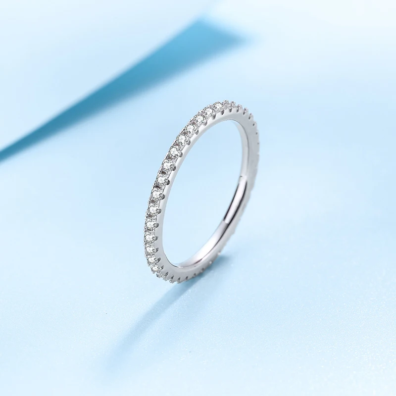 Pass Diamond Tester Moissanite Ring And Zircon Unisex Rings 100% Real S925 Silver Ring For Men and Women Luxury Brilliant D VVS1