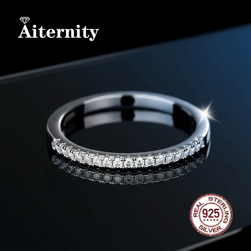Pass Diamond Tester Moissanite Ring And Zircon Unisex Rings 100% Real S925 Silver Ring For Men and Women Luxury Brilliant D VVS1