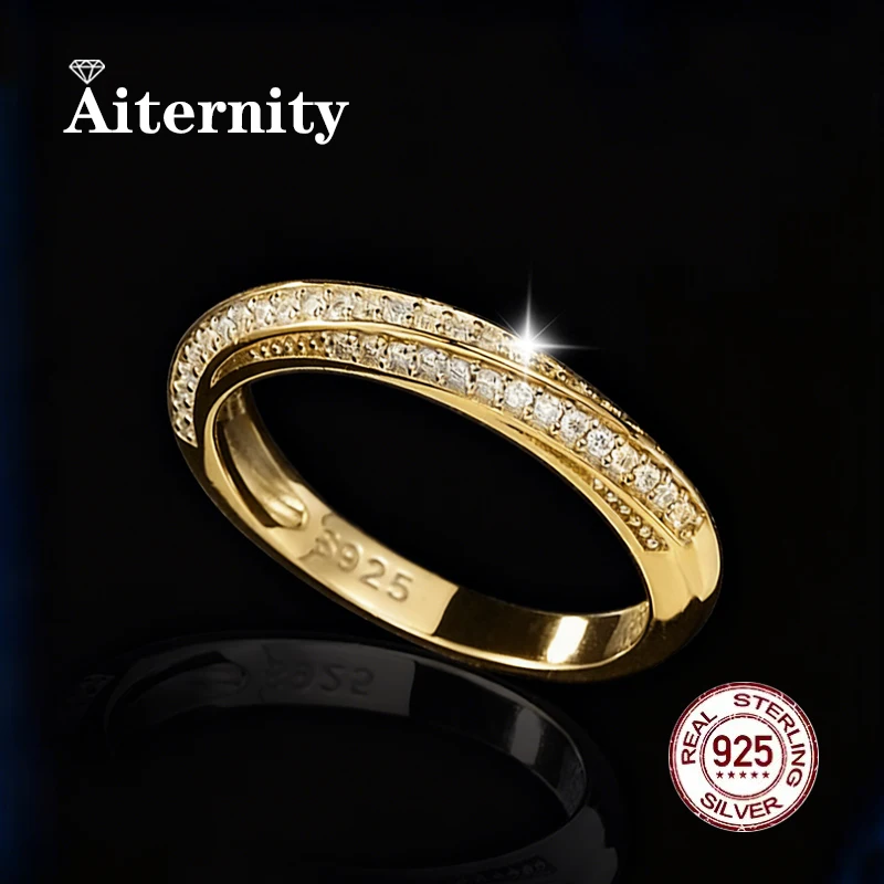 Pass Diamond Tester Moissanite Ring And Zircon Unisex Rings 100% Real S925 Silver Ring For Men and Women Luxury Brilliant D VVS1
